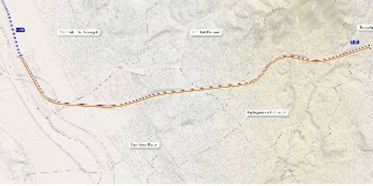 Plano del recorrido del carril bus de entrada a Barcelona por la la B-23 / GOVERN