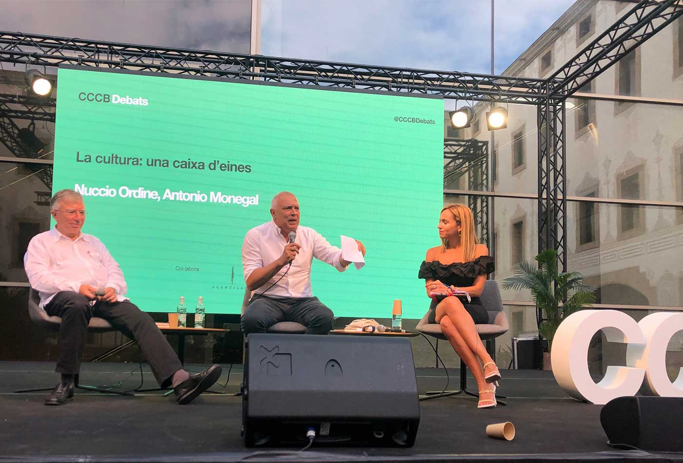 Antonio Monegal, Nuccio Ordine y Marilena de Chiara en un debate en el CCCB / MA