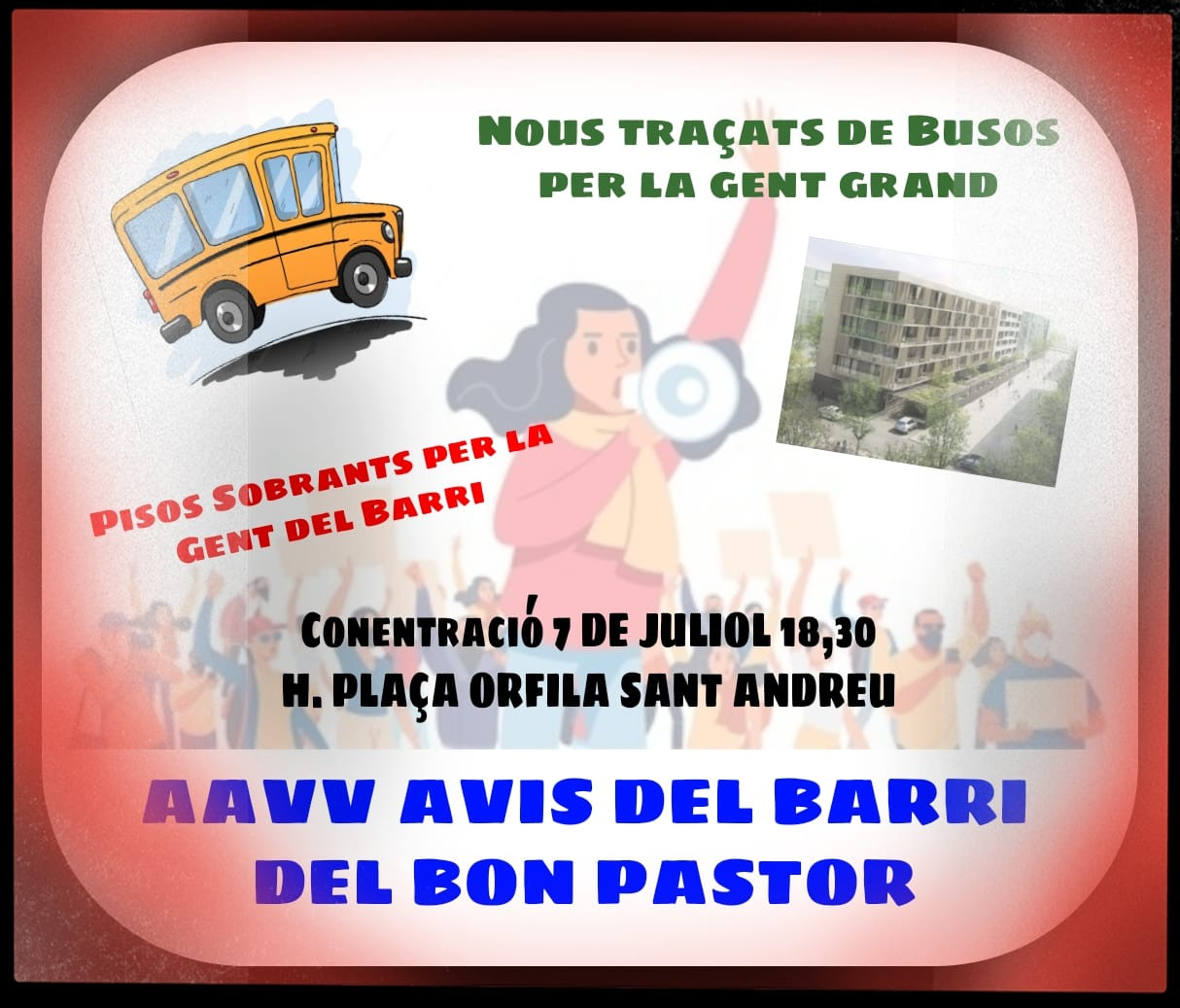 Un cartel de la protesta de Sant Andreu / CEDIDA