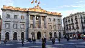 Plaza Sant Jaume de Barcelona con el Ayuntamiento