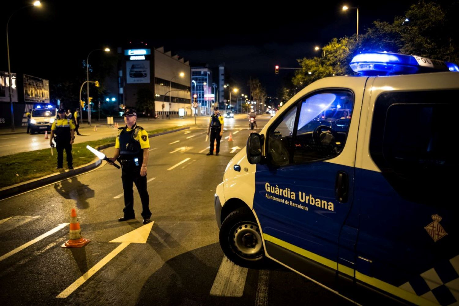 Control de la Guardia Urbana en Barcelona