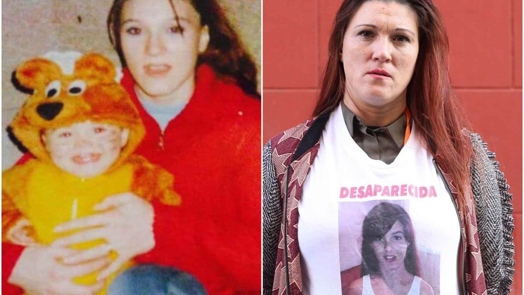 Fotomontaje de la madre de Caroline del Valle antes y después de su desaparición