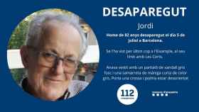 Cartel del desaparecido Jordi, de 82 años / MOSSOS D'ESQUADRA