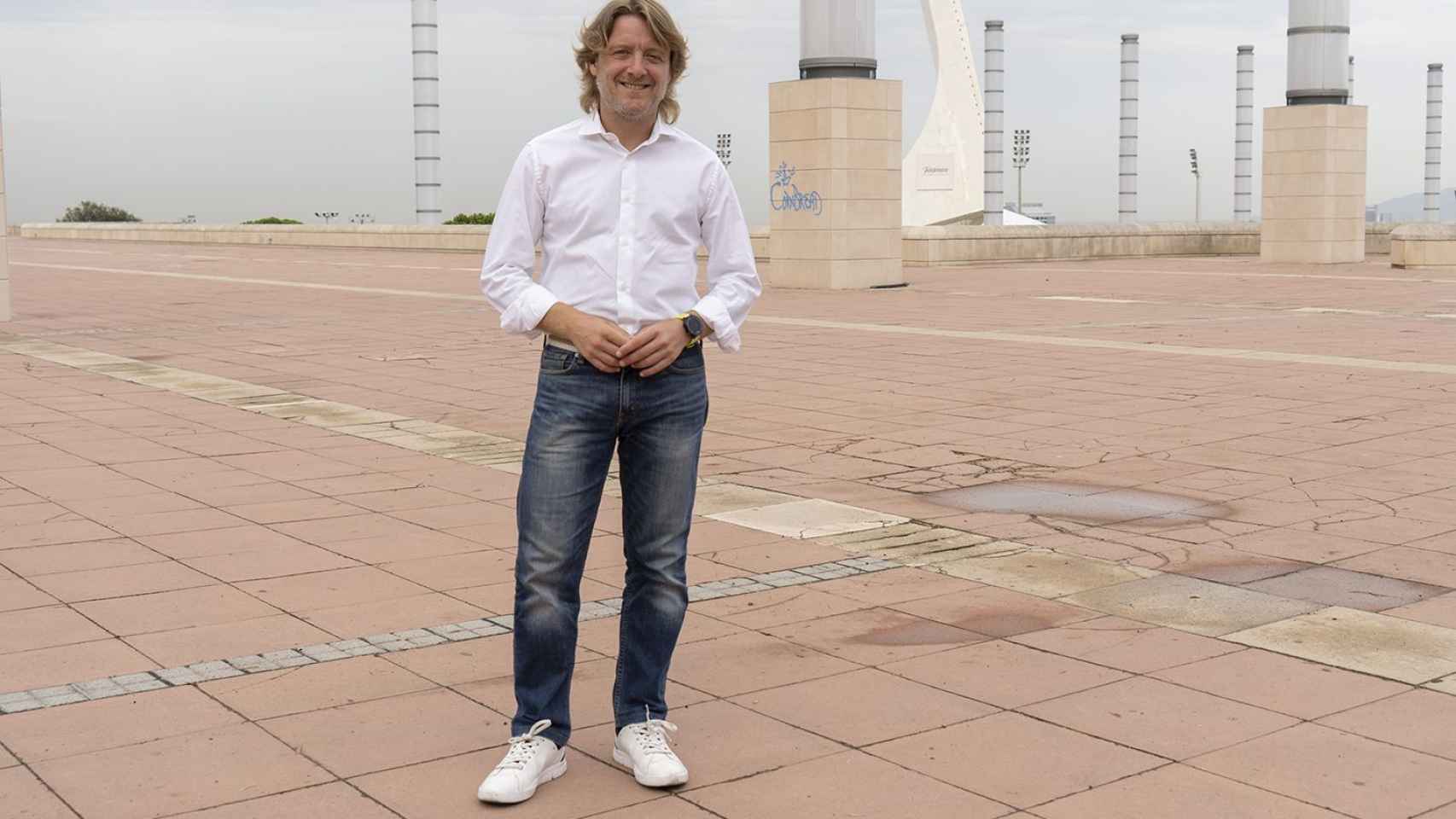 David Escudé, concejal de Deportes de Barcelona y del distrito de Sant Martí, en el anillo olímpico de Montjuïc / LENA PRIETO (MA)