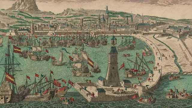 Vista de Barcelona y sus alrededores grabado del año 1767 conservado en el ICGC