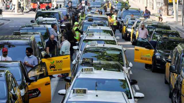 Protesta de los taxistas en Barcelona / EFE