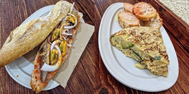 Bocadillo y pincho de tortilla de la bodega Montferry / INSTAGRAM