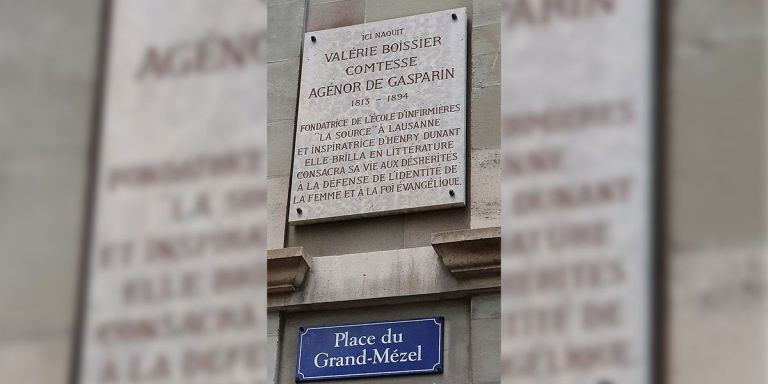 Placa situada en la casa donde nació Valérie Boissier 