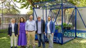 Carlos Montero, director general de Cetaqua; Catalina Balseiro, directora de innovación y conocimiento de Aigües de Barcelona; Ruben Ruiz, director general de Aigües de Barcelona; Antonio Balmón, alcalde de Cornellà