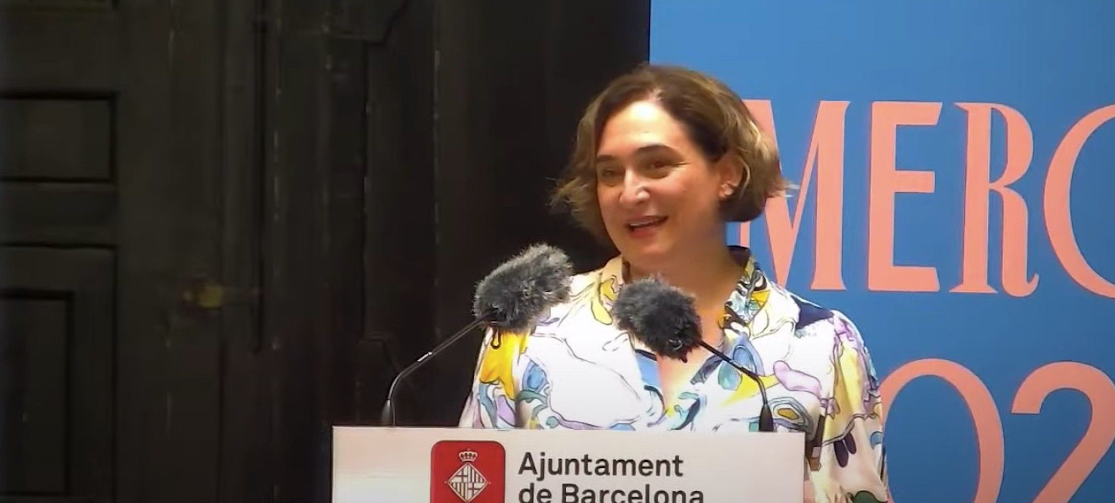Ada Colau, durante la presentación de las fiestas de la Mercè 2022 / AYUNTAMIENTO DE BARCELONA