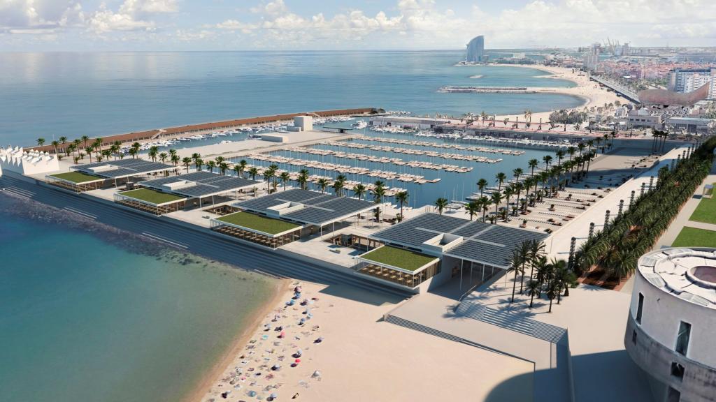 Render del futuro Balcón Gastronómico del Port Olímpic de Barcelona