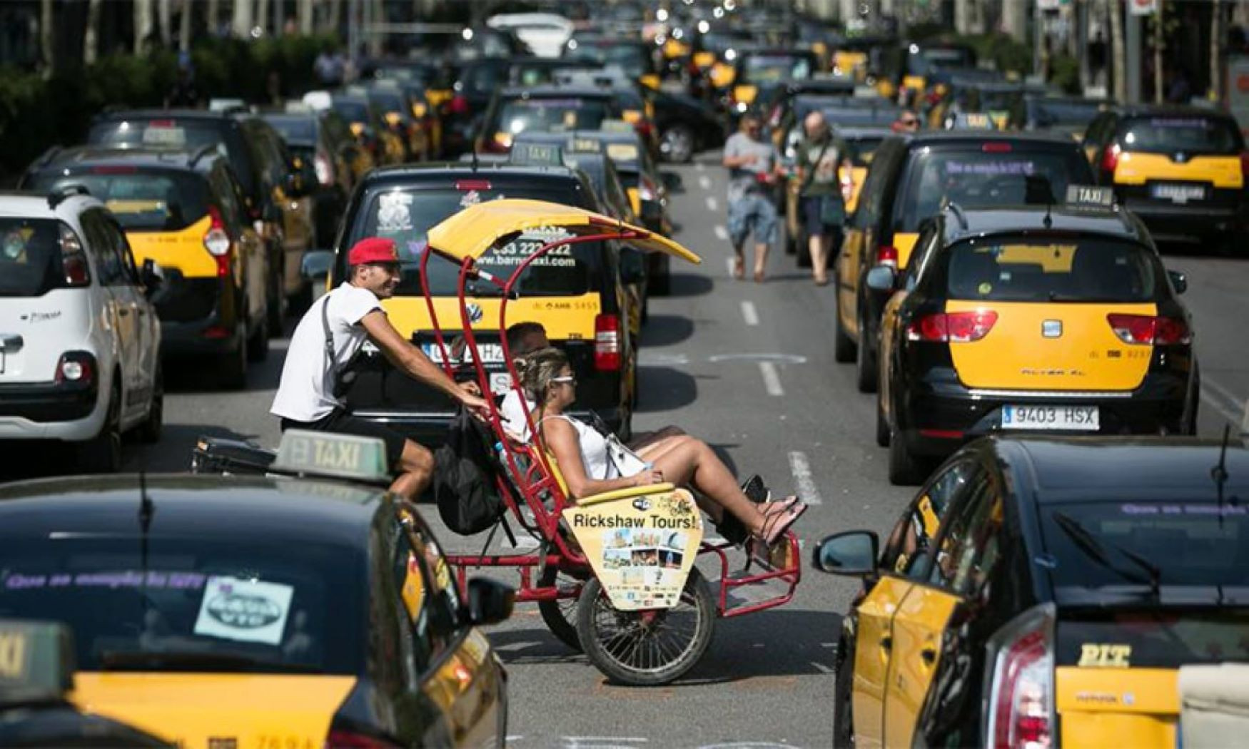 Protesta del taxi en Barcelona