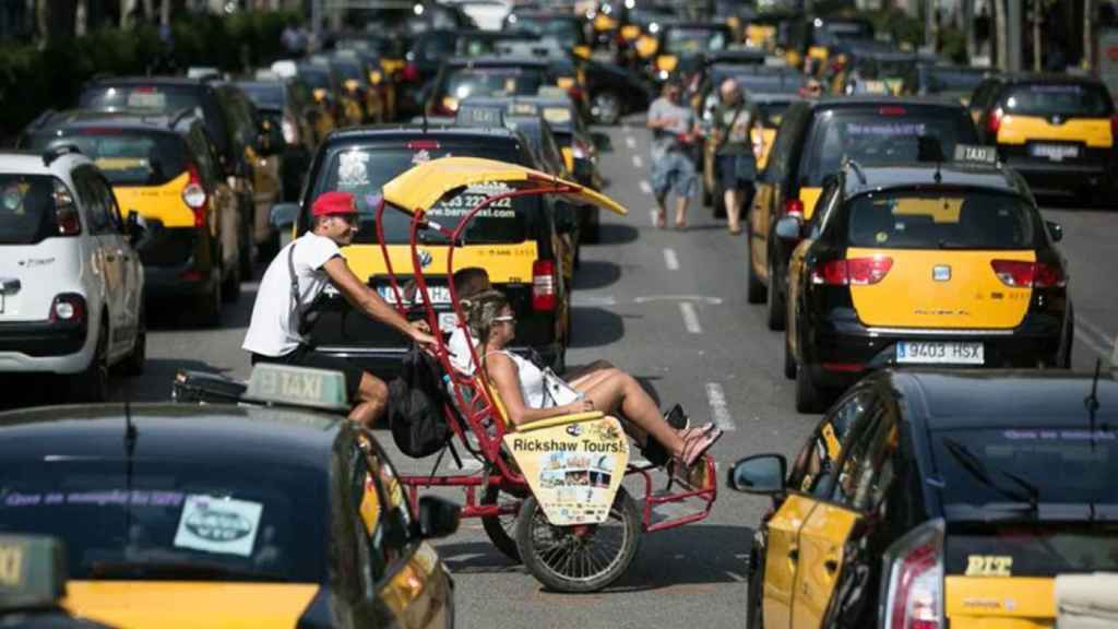 Protesta del taxi en Barcelona