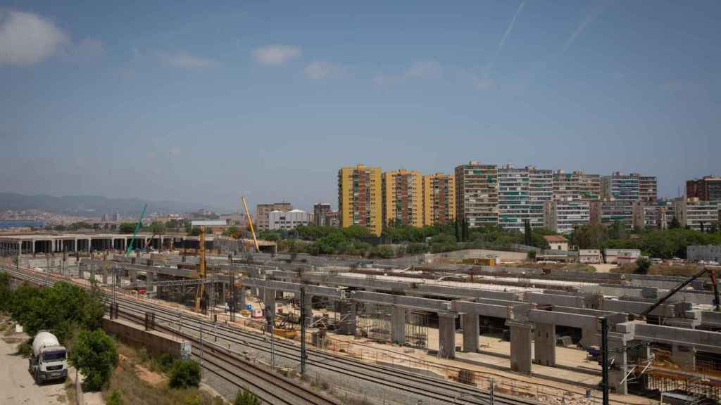 Vista general de las obras de la estación de La Sagrera