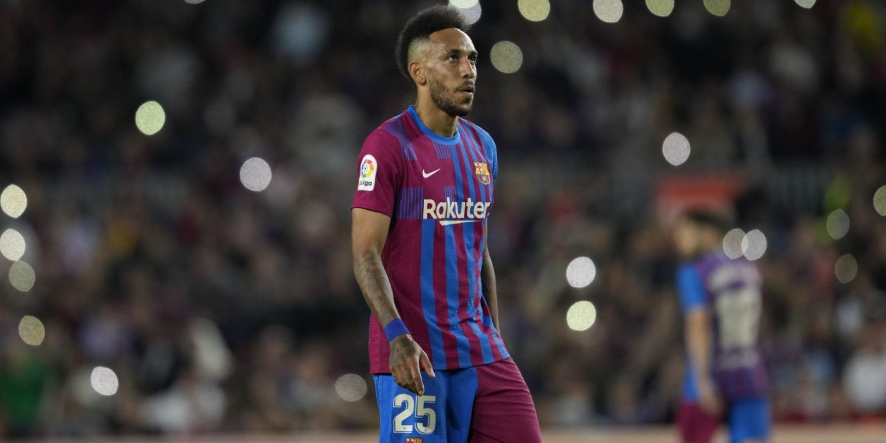 El jugador Pierre-Emerick Aubameyang durante un partido con el FC Barcelona / EFE