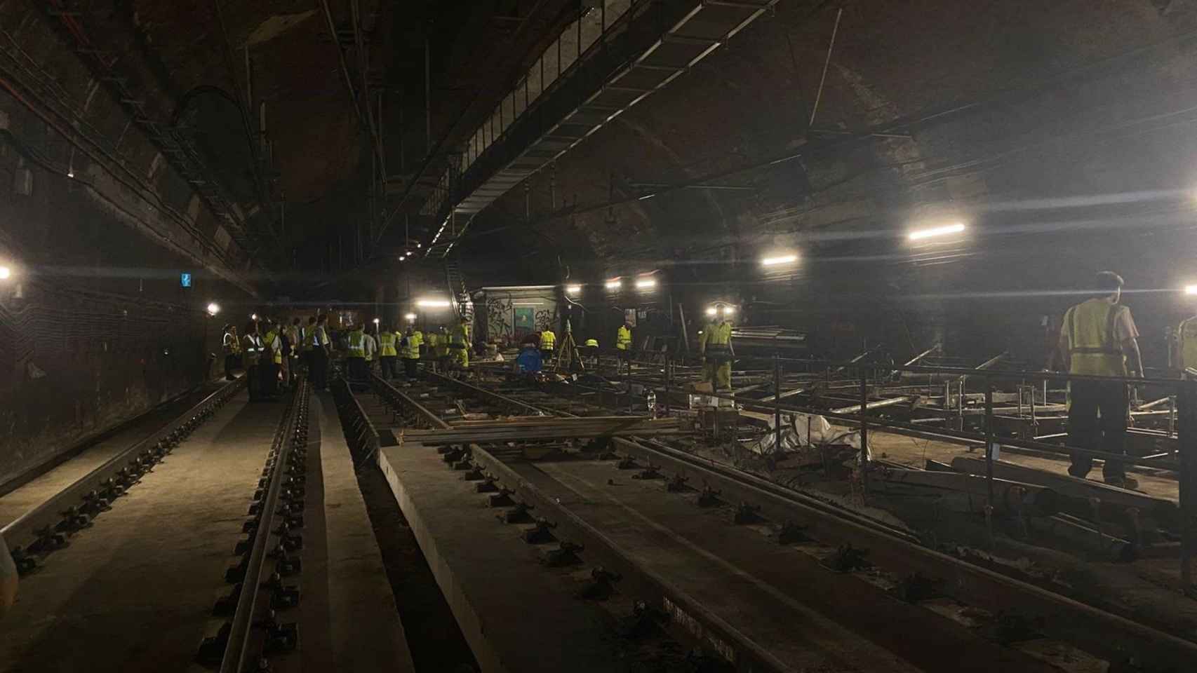 Obras en el túnel de la L5 del Metro de Barcelona / EUROPA PRESS