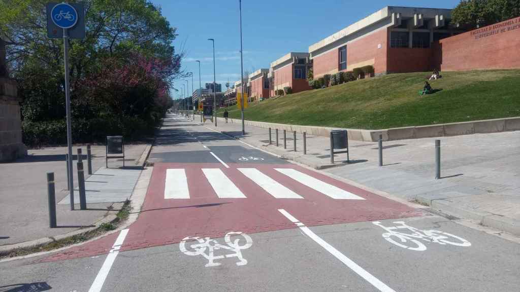 Carril bici implementado en la avenida Diagonal