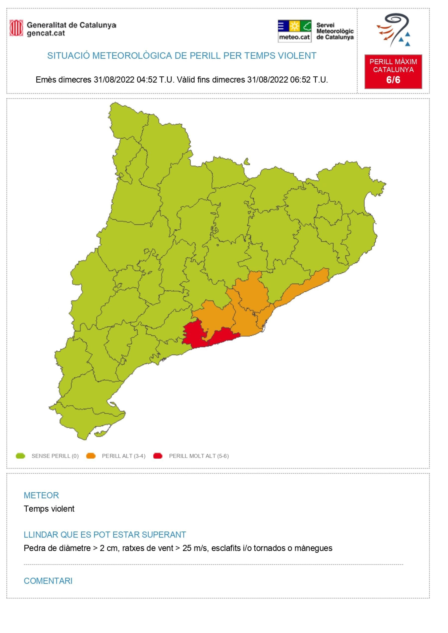 Situación meteorológica de peligro por tiempo violento / PROTECCIÓ CIVIL