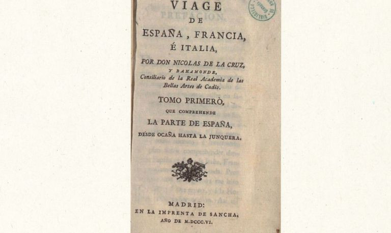 Portada del Viaje de Españaa, Francia e Italia, tomo primero 1806