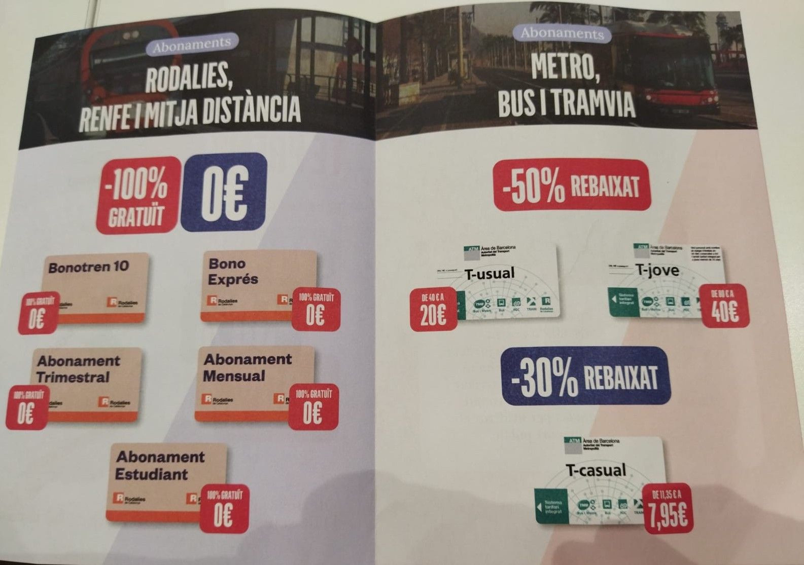 Imagen interior del folleto de Barcelona en Comú sobre el transporte público 