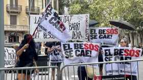 Una decena de personas protesta durante el acto central de ERC por la Diada / EUROPA PRESS