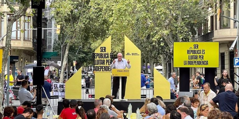 Ernest Margall interviene en el acto central de ERC por la Diada / EUROPA PRESS