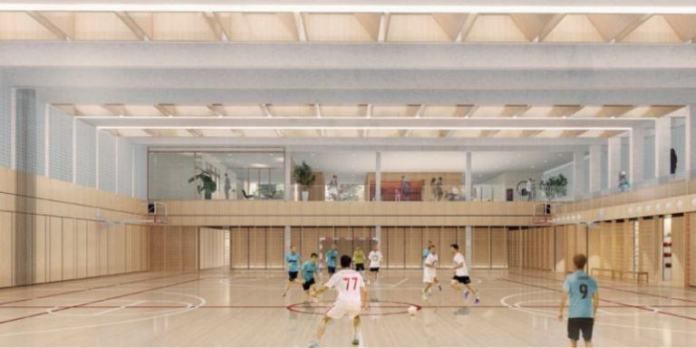 Render del polideportivo de CEM Espronceda / DIAMIDOV