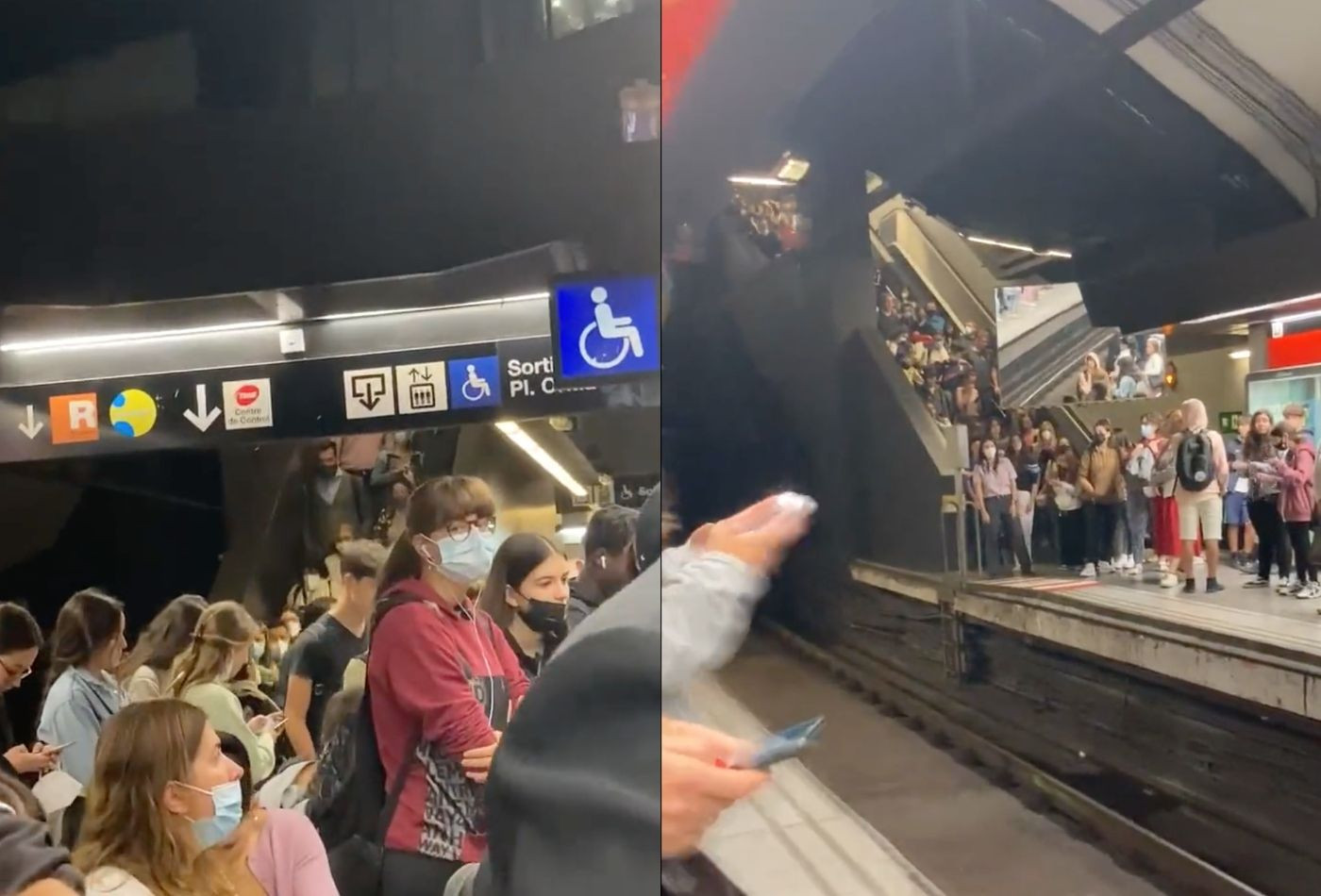 Caos en la estación de metro de Sant Andreu por las obras de Rodalies / TWITTER - @ainhoavent