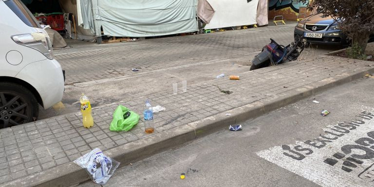 El campamento okupa del polígono de Badalona / TWITTER 