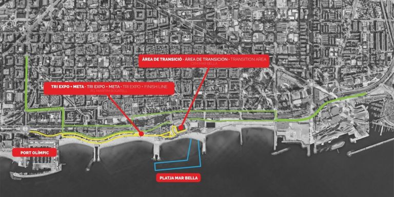 Recorrido de las pruebas del Triatlón de Barcelona / AYUNTAMIENTO DE BARCELONA