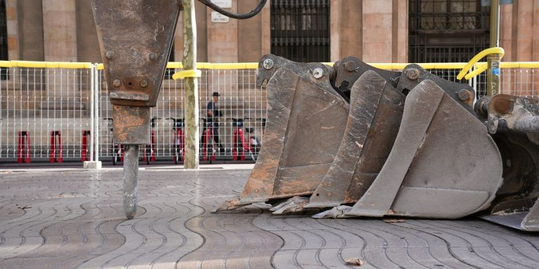 Máquinas en la Rambla, en el inicio de las obras / AYUNTAMIENTO DE BARCELONA