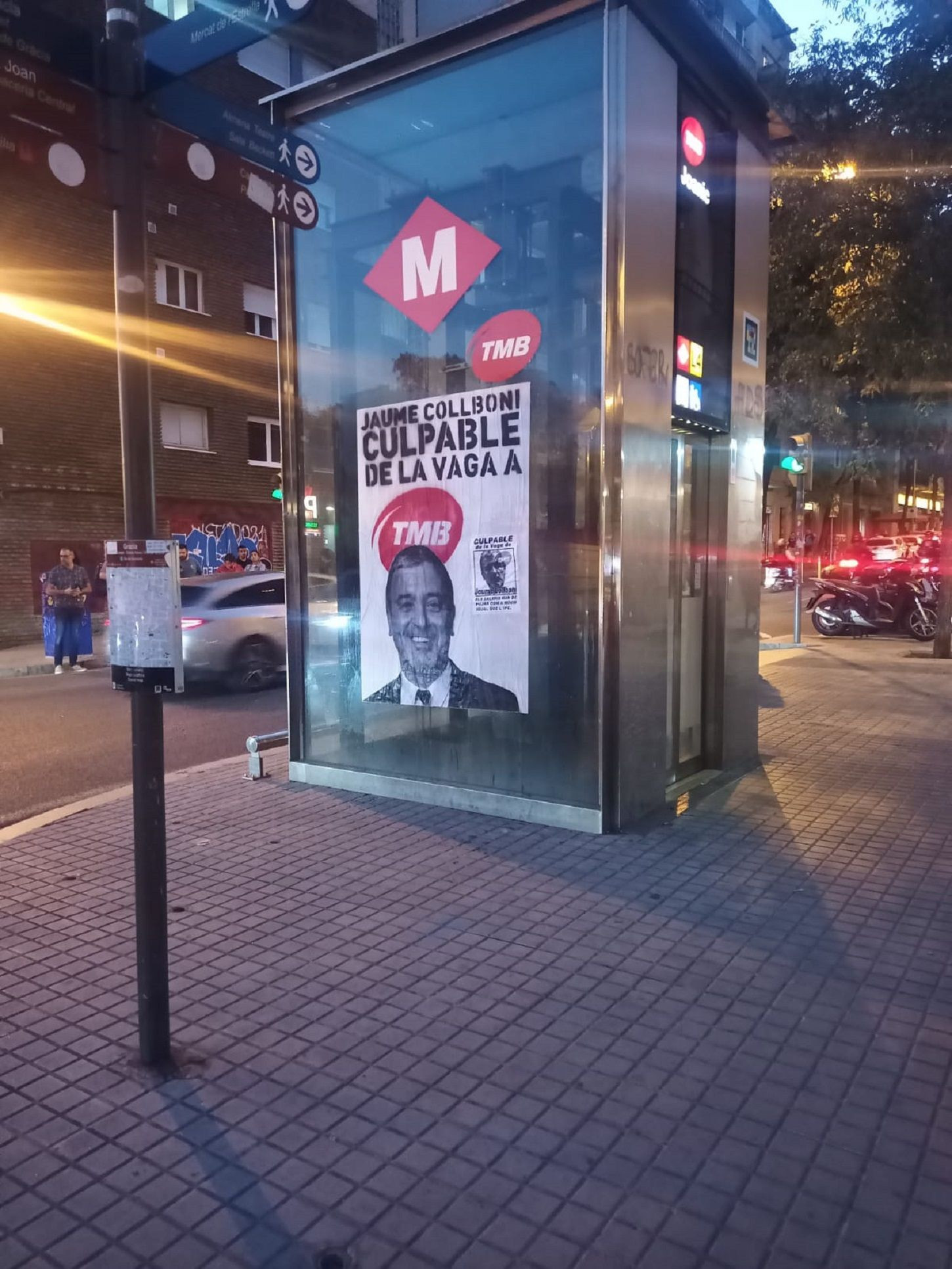 Cartel culpando a Jaume Collboni por la huelga de buses / TWITTER