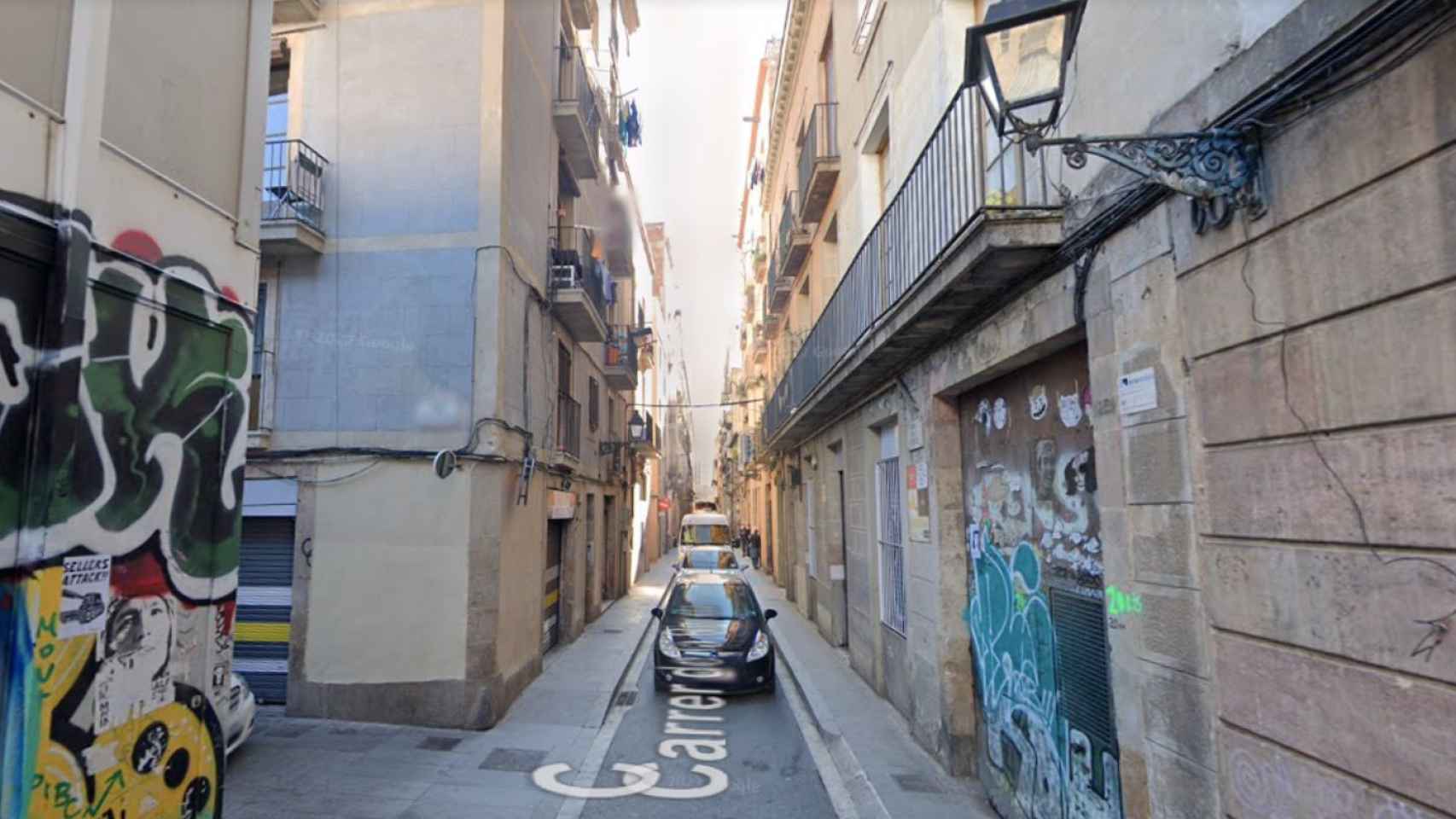 Calle de la Riereta donde ha tenido lugar el apuñalamiento en el Raval / GOOGLE MAPS