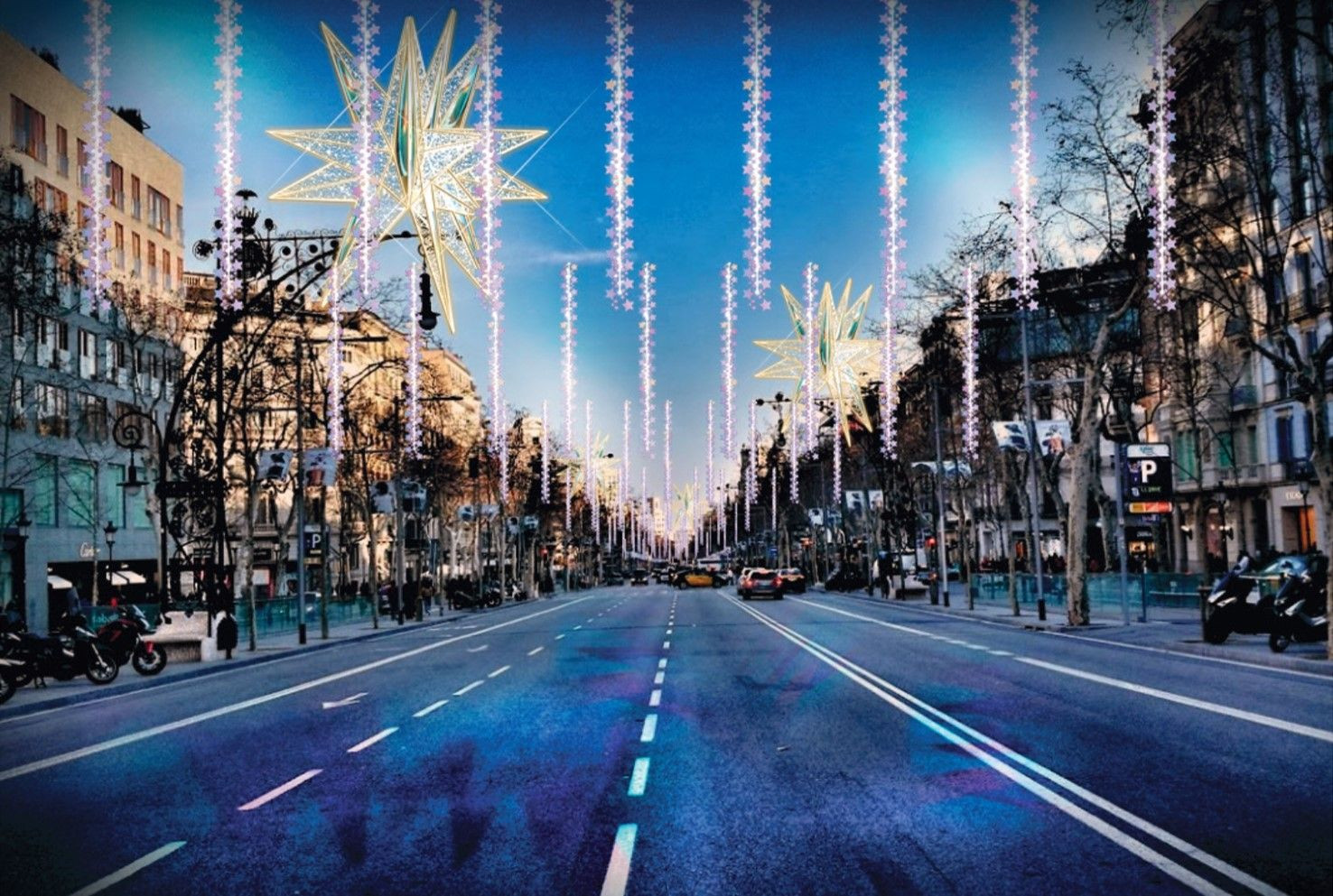 Imagen del diseño de las luces de Navidad en el paseo de Gràcia / ASOCIACIÓN PASEO DE GRÀCIA