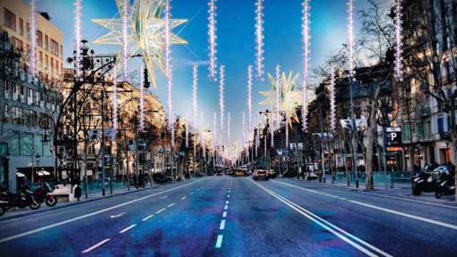 Imagen del diseño de las luces de Navidad en el paseo de Gràcia / ASOCIACIÓN PASEO DE GRÀCIA