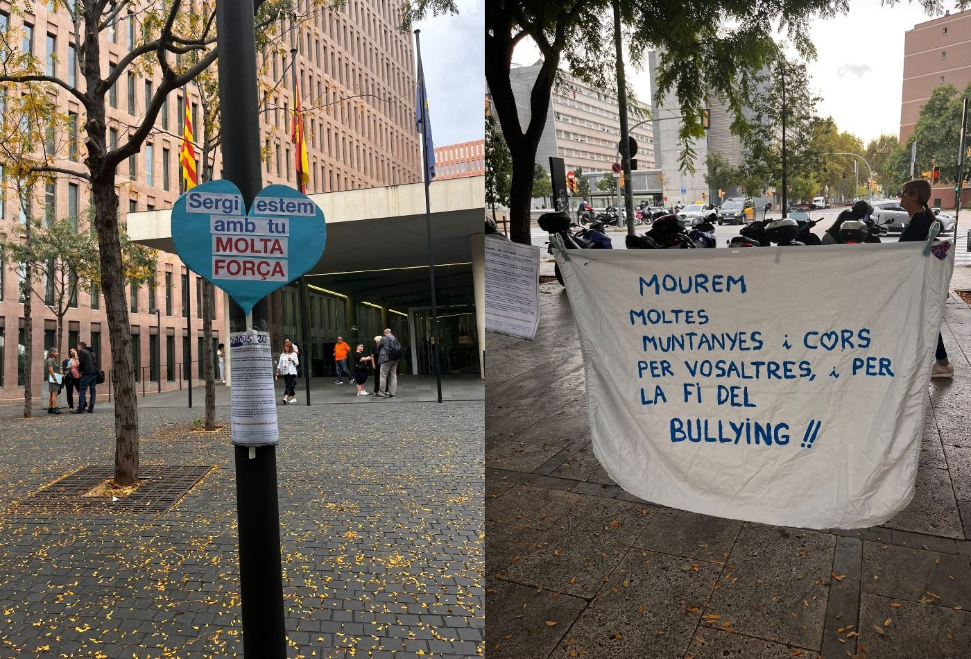 Protesta a las puertas de la Ciutat de la Justicia durante el juicio de Sergi, el joven con Asperger que violaron en un colegio de Vallirana / METRÓPOLI