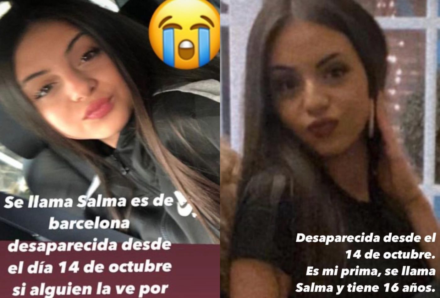 Imágenes de Salma, la menor de 16 años que lleva una semana desaparecida / RRSS