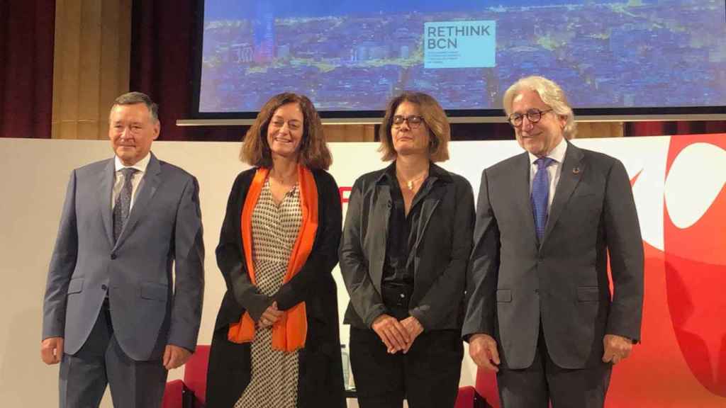 Ángel Simón, Cristina Colom, Glòria Marín y Josep Sánchez Llibre, en el acto de Rethink Barcelona / MA