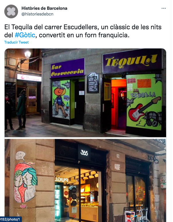 Tuit sobre el Tequila y la panadería que ha abierto en su lugar