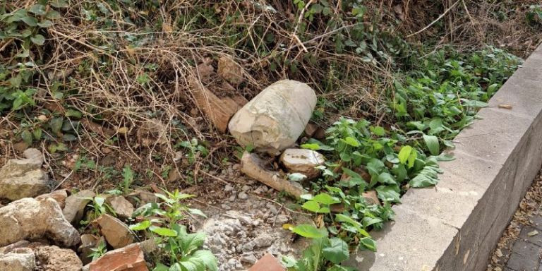 Escombros y vegetación sin control en la ladera de la calle Gran Vista de Barcelona / CEDIDA