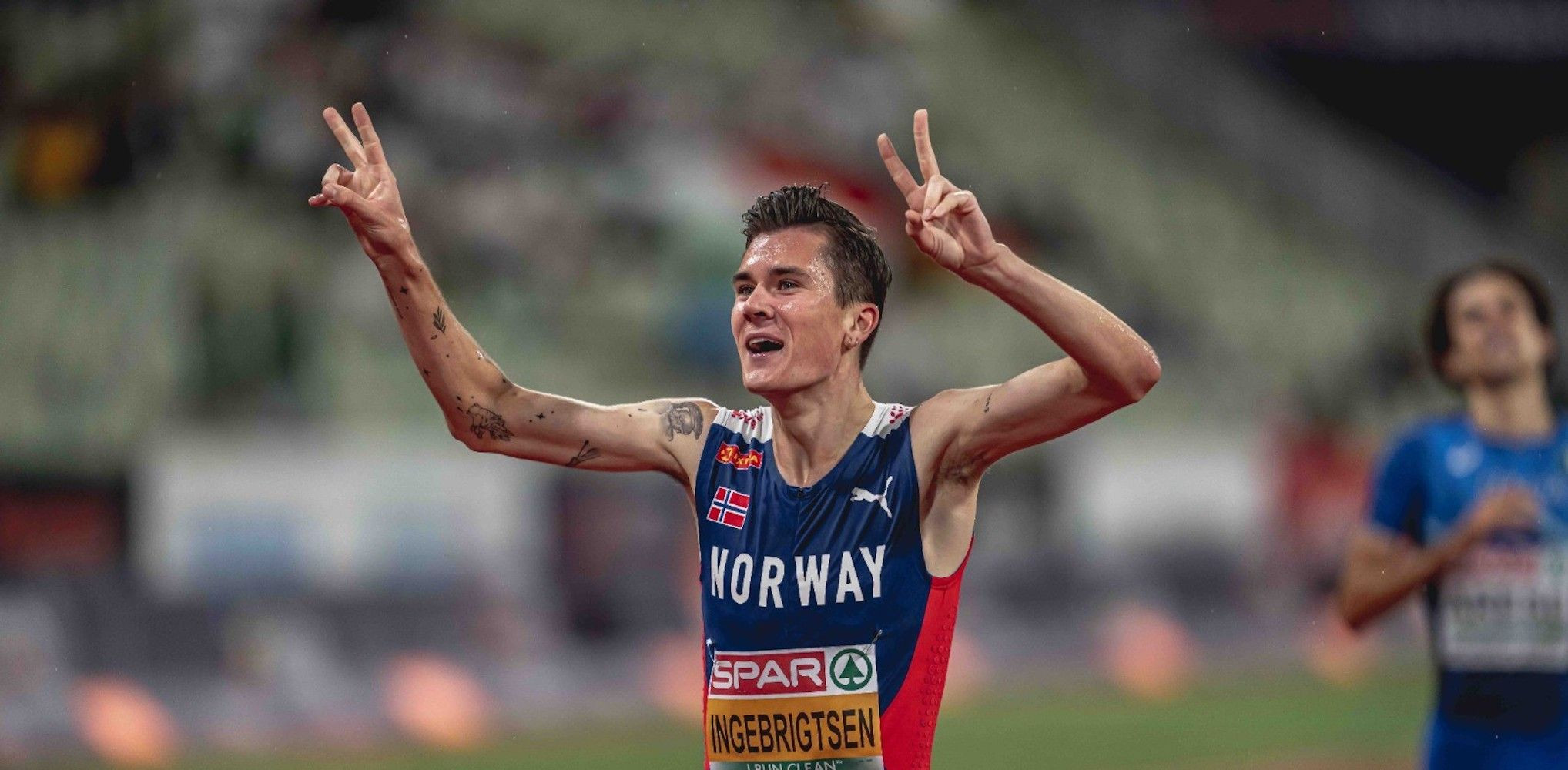 Jakob Ingebrigtsen, tras ganar una prueba / TWITTER CURSA DELS NASSOS