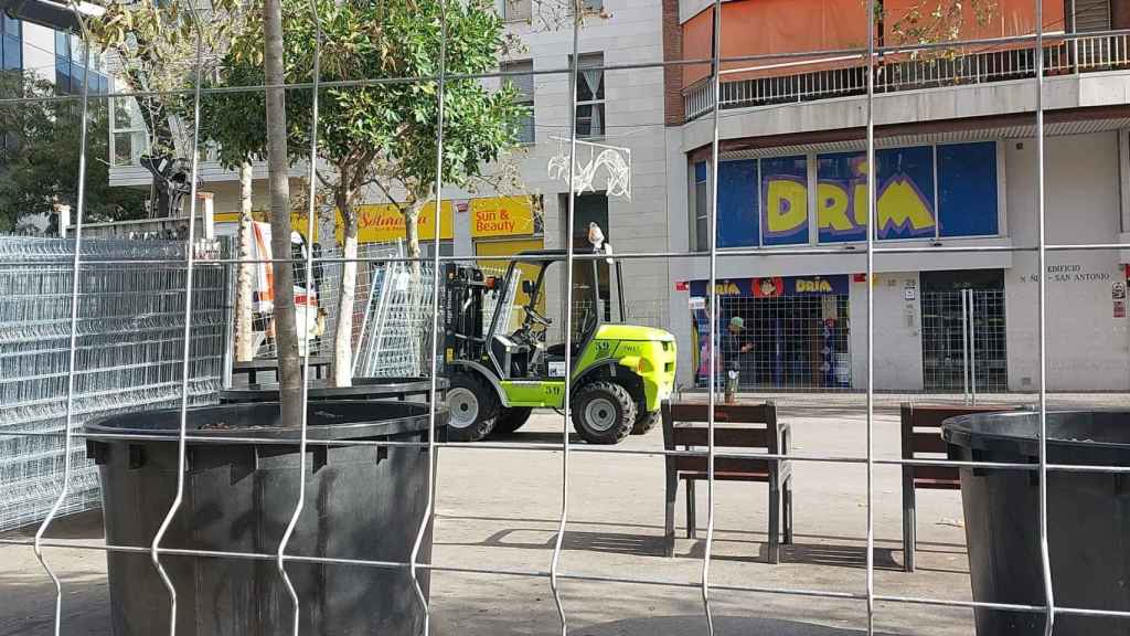 Obras en la ronda de Sant Antoni para retirar la losa / CEDIDA