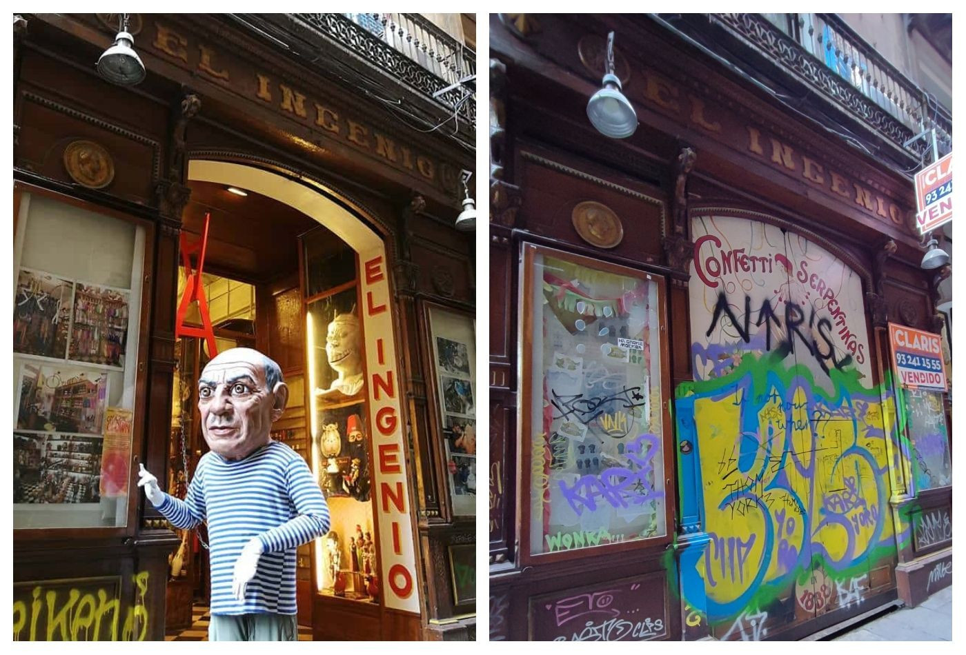 El ingenio antes y después de ser vandalizado / RRSS (@DavidRov82, @DavidSolhi)