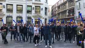 Última protesta de los agentes de la Guardia Urbana de Badalona en la plaza de la Vila / CEDIDA