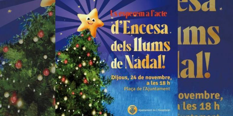 Cartel del encendido de luces en L'Hospitalet / L'HOSPITALET