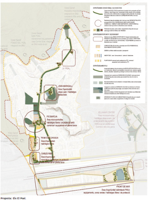 Mapa propuesta eje El Poal / AYUNTAMIENTO CASTELLDEFELS