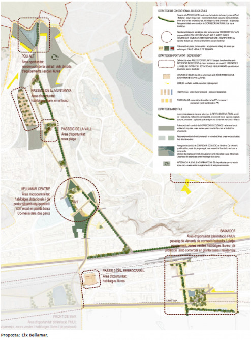 Mapa propuesta eje Bellamar / AYUNTAMIENTO CASTELLDEFELS