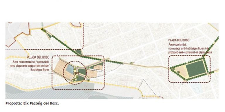 Mapa proyecto eje Passeig del Bosc / AYUNTAMIENTO CASTELLDEFELS