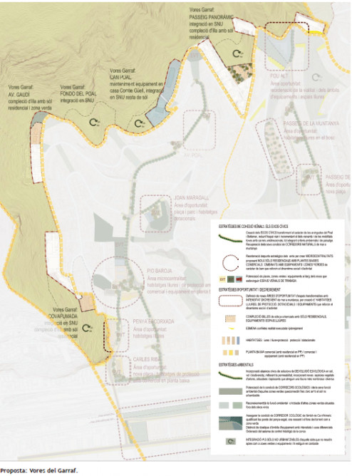 Mapa propuesta eje Vores del Garraf / AYUNTAMIENTO CASTELLDEFELS