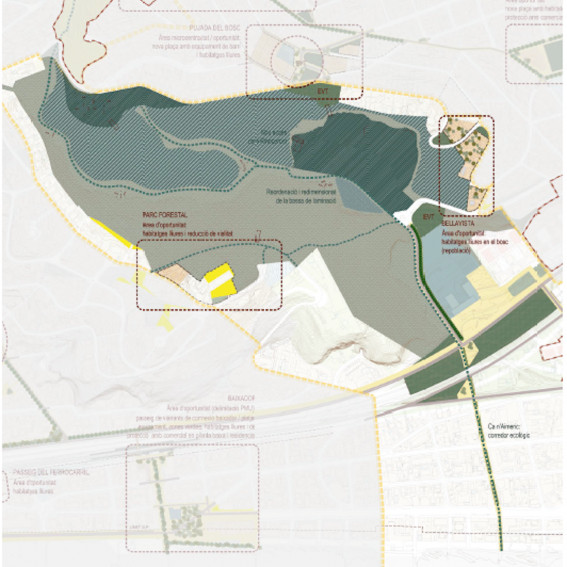 Mapa propuesta eje Ca n'Aimeric / AYUNTAMIENTO DE CASTELLDEFELS